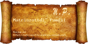 Matriszottó Pamfil névjegykártya